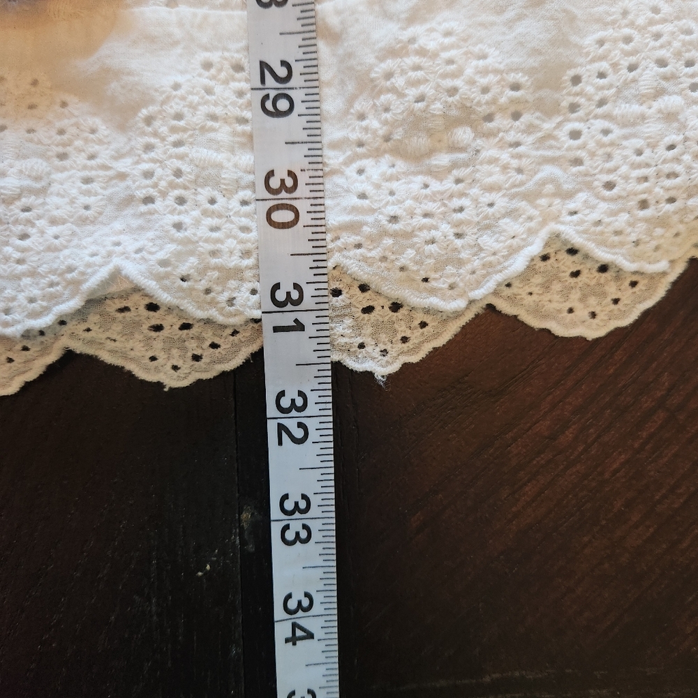 White Eyelet Sleeveless Sun Dress With Built In Shorts And Pockets - Picture 10 of 11